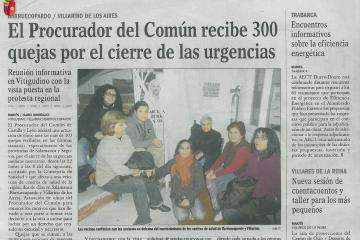 El Procurador del Común recibe 300 quejas por el cierre de las urgencias  El Adelanto, 30 de noviembre de 2012